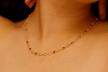 Load image into Gallery viewer, Gemstone Baguette Necklace - Multicolor Charm Jewelry