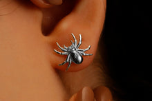 Load image into Gallery viewer, Arachnid Spooky Tarantula Earrings in  925 Sterling Silver