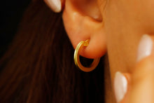 Load image into Gallery viewer, Dazzling Gold Huggie Hoops - Sterling Silver Multi-Hole Design, Perfect Stacked Sleeper Earrings for Effortless Style