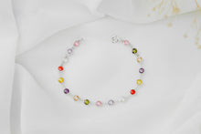 Load image into Gallery viewer, Rainbow Bliss Multi-Station Baguette Bracelet in 925 Sterling Silver