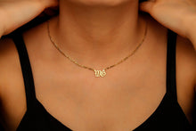 Load image into Gallery viewer, Elegant Initial Necklace with Figaro Chain - Personalize Your Style
