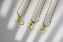 Load image into Gallery viewer, Gleam Letter Necklace - Dazzling Charm with Elegant Snake Chain