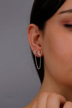 Load image into Gallery viewer, Aurora Jewelry Waterproof Gold Pave Star &amp; Moon Earrings with Sparkling CZ Diamonds