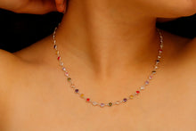 Load image into Gallery viewer, Gemstone Baguette Necklace - Multicolor Charm Jewelry