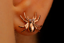 Load image into Gallery viewer, Arachnid Spooky Tarantula Earrings in  925 Sterling Silver
