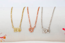 Load image into Gallery viewer, Elegant Initial Necklace with Figaro Chain - Personalize Your Style