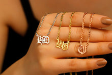 Load image into Gallery viewer, Elegant Initial Necklace with Figaro Chain - Personalize Your Style
