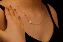 Load image into Gallery viewer, Dainty Sideways Initial Necklace | Custom Minimalist Jewelry for a Personal Touch