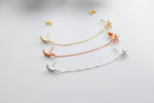 Load image into Gallery viewer, Celestial Dreams Gold Dangle Earrings - Sparkling Moon &amp; Star Design, Waterproof &amp; Chic