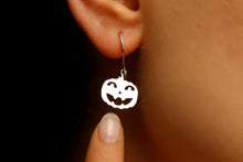 Load image into Gallery viewer, Silver Pumpkin Dangle Earrings - Whimsical Charms for Spooky Style
