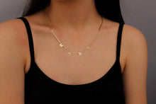 Load image into Gallery viewer, Gold Satellite Personalized Initial Necklace - Dazzling Sterling Silver, Perfect Gift for Her