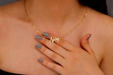 Load image into Gallery viewer, Sparkling Gold &amp; Silver Name Necklace - Personalized Dainty Layered Design with Link Chain