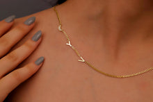 Load image into Gallery viewer, Dainty Initial Necklace by SilverGoldandRose | Personalize Your Style with a Unique Sideways Letter Design