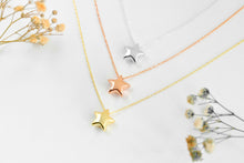Load image into Gallery viewer, Gold Filled Star Necklace with Sterling Silver Puffy Charm - Dazzle in 3D Elegance