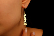 Load image into Gallery viewer, Ghostly Elegance: Sterling Silver Dangle Earrings with 18K Gold Vermeil, Perfect Halloween Accessory