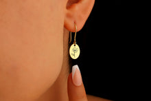 Load image into Gallery viewer, Birth Flower Dangle Earrings - Dainty Gold and Silver for Minimalist Elegance