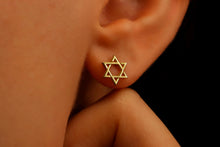 Load image into Gallery viewer, Star of David Earrings in 925 Sterling Silver and Gold