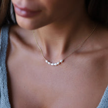 Load image into Gallery viewer, Dainty Pearl Choker Necklace | 6 Oval Freshwater Pearls | Perfect Bridesmaid &amp; Bridal Shower Gift