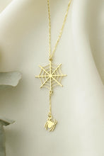 Load image into Gallery viewer, Spooktacular Charm: Halloween Spider Web Necklace with Dazzling Crystal Accents