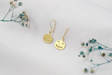 Load image into Gallery viewer, Silver Pumpkin Dangle Earrings - Whimsical Charms for Spooky Style