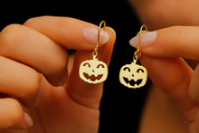 Load image into Gallery viewer, Silver Pumpkin Dangle Earrings - Whimsical Charms for Spooky Style