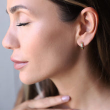 Load image into Gallery viewer, Twisted Silver Hoop Earrings - Dainty Handmade Jewelry
