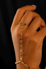 Load image into Gallery viewer, Rainbow Gemstone Hand Chain Bracelet - Colorful Multicolor Lariat Jewelry for a Dazzling Look