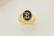 Load image into Gallery viewer, Monogrammed Signet Ring - Personalized Elegance for a Unique You