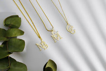 Load image into Gallery viewer, Personalized Interlocking Initials Necklace - Custom 14K Gold Double Letters