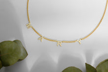 Load image into Gallery viewer, Gold Satellite Personalized Initial Necklace - Dazzling Sterling Silver, Perfect Gift for Her