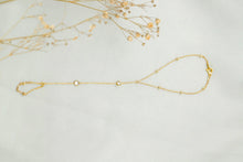 Load image into Gallery viewer, Glamour Gold Beaded Hand Chain Bracelet with Dazzling CZ Stone