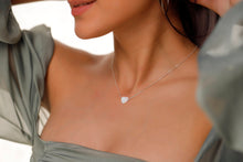 Load image into Gallery viewer, Opal Essence Heart-Shaped White Opal Necklace for Timeless Elegance