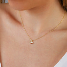 Load image into Gallery viewer, Tiny Initial Heart Necklace | Custom Dainty Pendant in Sterling Silver