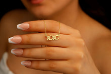 Load image into Gallery viewer, Dainty XOXO Gold Hugging Pendant Necklace | Silver Kisses Jewelry for Her | Perfect Gift for Girls
