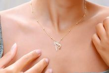 Load image into Gallery viewer, SilverGoldandRose Hummingbird Birthstone Necklace • Gold Bird Jewelry with Beaded Chain for Good Luck &amp; Love