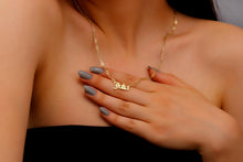 Load image into Gallery viewer, Dainty Old English Name Necklace with Link Chain - Personalized Silver or Gold Jewelry
