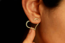 Load image into Gallery viewer, Heart Ear Jackets in 14K Gold | Modern Minimalist Design | Perfect Love Gift for Her