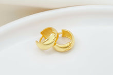 Load image into Gallery viewer, Gold &amp; Glam 18K Gold Chunky Hoop Earrings - Bold Dome Design with 925 Sterling Silver Base