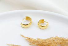 Load image into Gallery viewer, Gold &amp; Glam 18K Gold Chunky Hoop Earrings - Bold Dome Design with 925 Sterling Silver Base