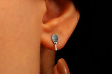 Load image into Gallery viewer, Tennis Racket Stud Earrings in 925 Sterling Silver