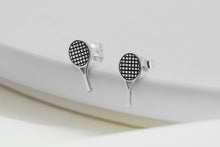 Load image into Gallery viewer, Tennis Racket Stud Earrings in 925 Sterling Silver