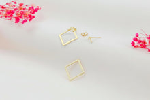 Load image into Gallery viewer, Square Ear Jacket Earrings in 925 Sterling Silver