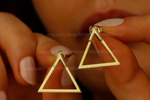 Load image into Gallery viewer, Gleam &amp; Glow Gold Triangle Ear Jackets - Dainty Handmade Earrings, Perfect Gift for Her