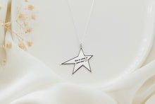 Load image into Gallery viewer, Starstruck Jewelry Personalized Star Charm Necklace - Custom Handwriting Engraving, 14K Gold Filled Gift for Her
