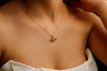 Load image into Gallery viewer, Golden Hive 14K Bee Necklace – Dazzling Elegance with Nature's Charm
