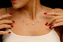 Load image into Gallery viewer, Personalized Bubble Letter Name Necklace in 925 Sterling Silver