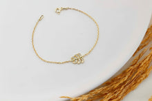 Load image into Gallery viewer, Monstera Magic Bracelet - Dainty Tropical Leaf with Sparkling CZ Stone