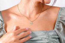 Load image into Gallery viewer, Figaro Chain Necklace with Custom Old English Initial - Unique Gothic Letter Jewelry for Him &amp; Her