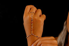 Load image into Gallery viewer, Rainbow Gemstone Hand Chain Bracelet - Colorful Multicolor Lariat Jewelry for a Dazzling Look