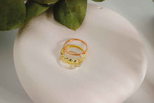 Load image into Gallery viewer, Bold &amp; Chic Croissant Ring Set - 2 Twisted Bands &amp; Statement Dome Ring, Elevate Your Style!